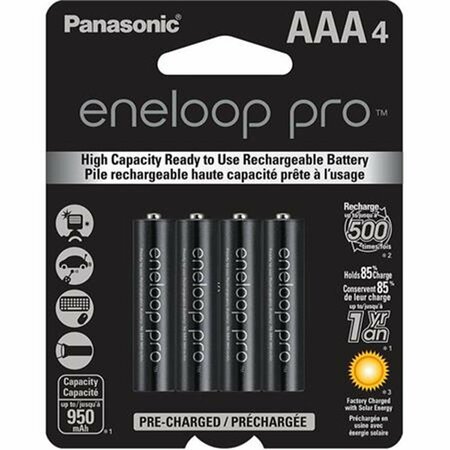 PANASONIC TW9451 Eneloop Pro AAA Batteries, 4PK PA306766